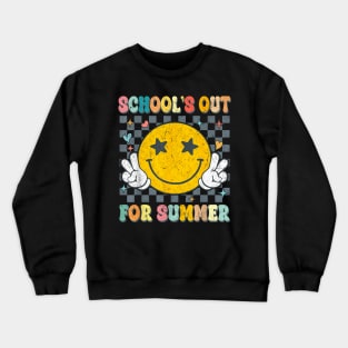 Last Day Of School Retro Schools Out For Summer Teacher Crewneck Sweatshirt